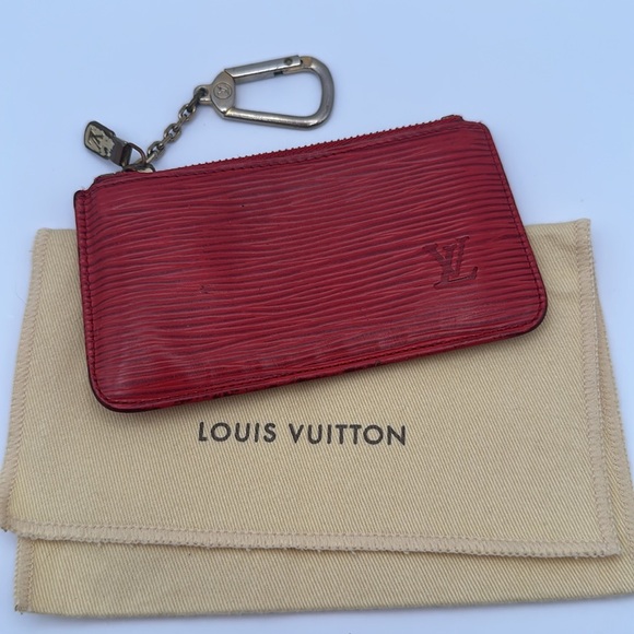 Louis Vuitton red Epi keychain pouch - Picture 1 of 12